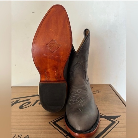 NEW Fenoglio Women’s Blue Eagle Gray Leather Cowboy Boots - Picture 3 of 7